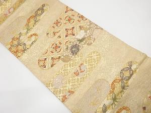 ヱ霞に華紋・鳳凰模様織り出し袋帯